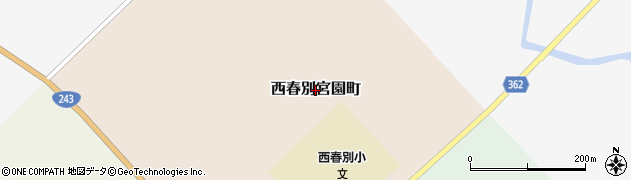 北海道別海町（野付郡）西春別宮園町周辺の地図