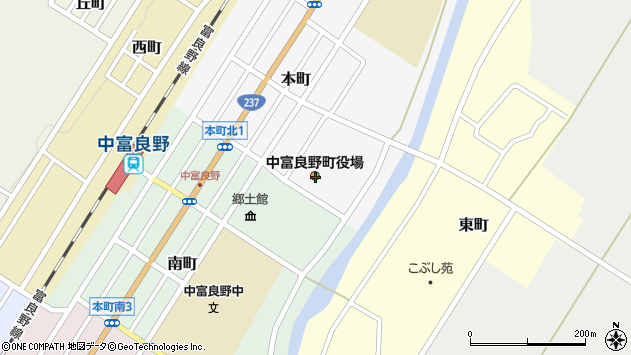 〒071-0700 北海道空知郡中富良野町（以下に掲載がない場合）の地図