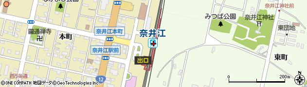 奈井江駅周辺の地図