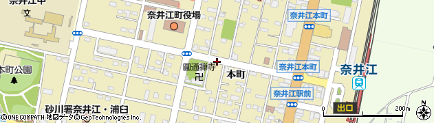奈井江役場前周辺の地図
