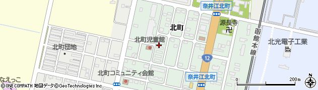 奈井江町役場　北町児童館周辺の地図
