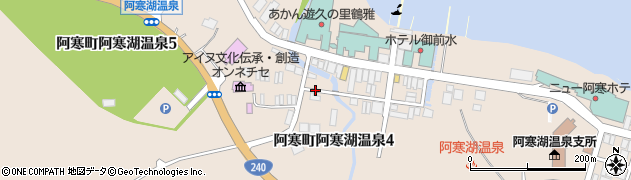 北海道釧路市阿寒町阿寒湖温泉周辺の地図