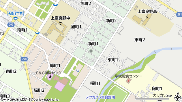 〒071-0554 北海道空知郡上富良野町新町の地図