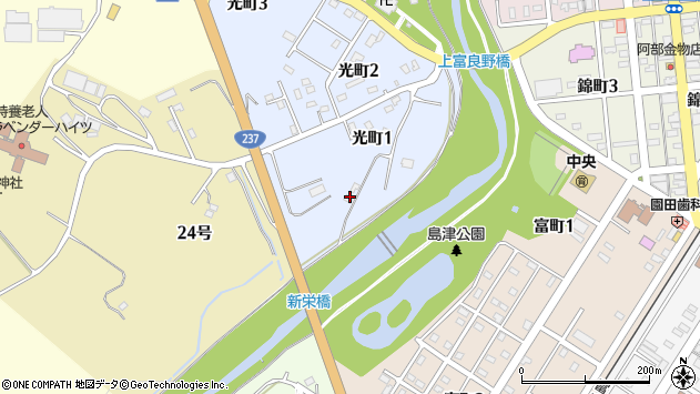 〒071-0545 北海道空知郡上富良野町光町の地図