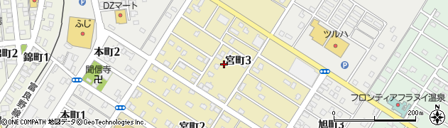 北海道上富良野町（空知郡）宮町周辺の地図