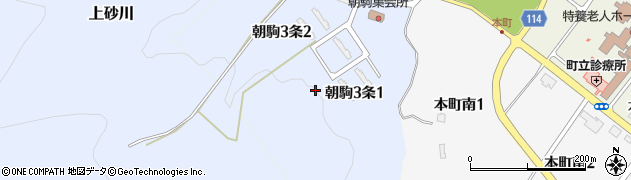 北海道上砂川町（空知郡）朝駒３条周辺の地図