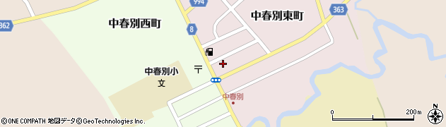 別海消防団　第４分団中春別周辺の地図