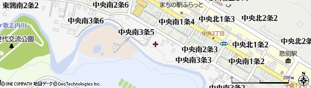 北海道上砂川町（空知郡）中央南３条周辺の地図