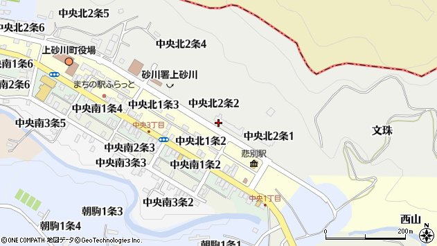 〒073-0201 北海道空知郡上砂川町中央の地図