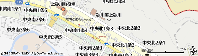 上砂川町役場　市街地区町民集会所周辺の地図