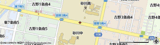 北海道砂川市吉野２条南周辺の地図