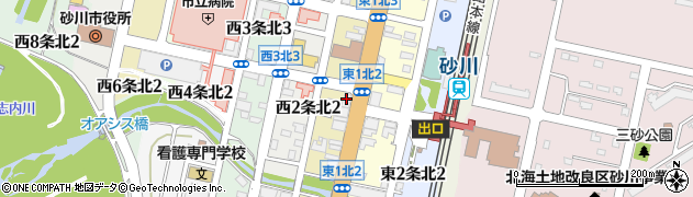 北海道銀行砂川支店周辺の地図