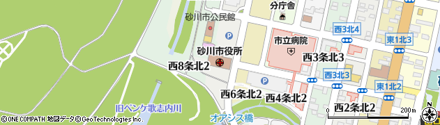 北海道砂川市周辺の地図