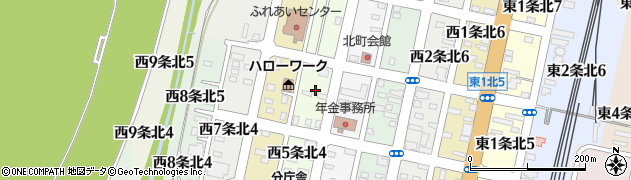 北海道砂川市西５条北周辺の地図