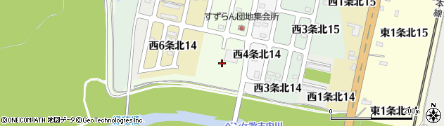 北海道砂川市西５条北14丁目周辺の地図