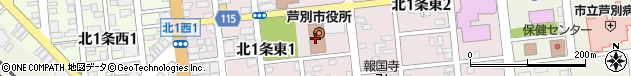 北海道芦別市周辺の地図