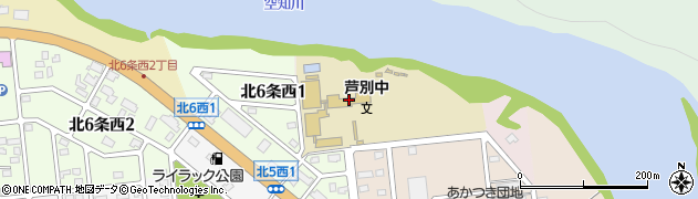 芦別市立芦別中学校周辺の地図