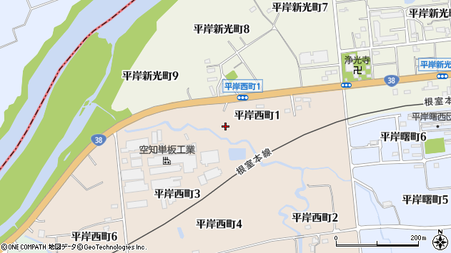 〒079-1286 北海道赤平市平岸西町の地図
