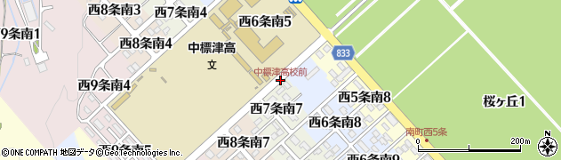 中標津高校前周辺の地図