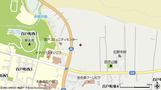 〒079-1272 北海道赤平市百戸町東の地図