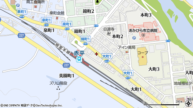 〒079-1136 北海道赤平市本町の地図