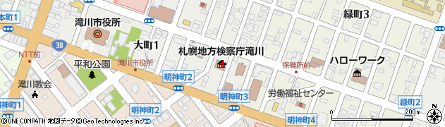 滝川区検察庁周辺の地図