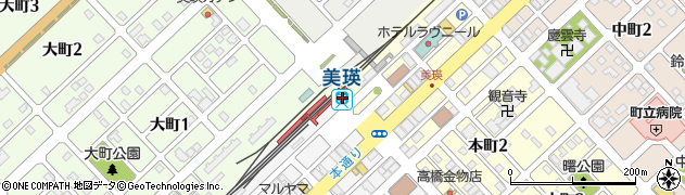 美瑛駅周辺の地図