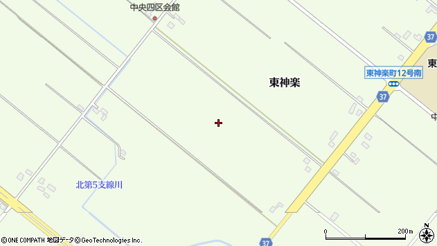 〒071-1542 北海道上川郡東神楽町１２号の地図