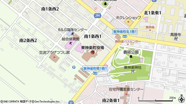 〒071-1500 北海道上川郡東神楽町（以下に掲載がない場合）の地図