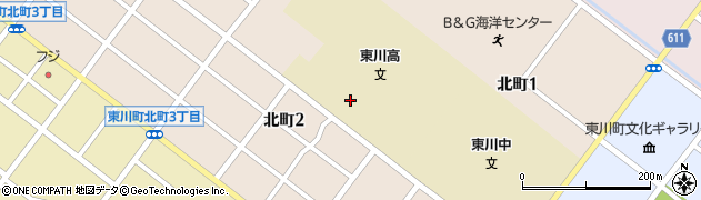 東川高校職員室周辺の地図