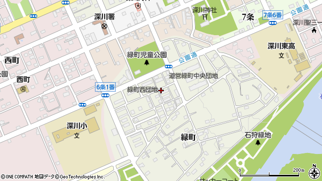 〒074-0011 北海道深川市緑町の地図