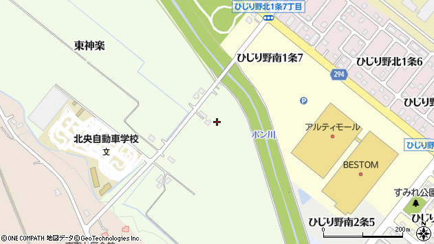 〒071-1534 北海道上川郡東神楽町４号の地図