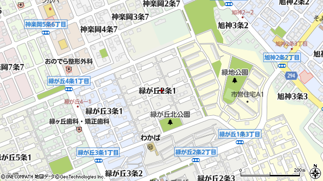 〒078-8302 北海道旭川市緑が丘２条の地図