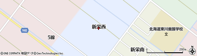 北海道東川町（上川郡）新栄西周辺の地図