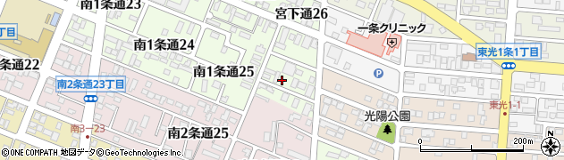 北海道旭川市南１条通26丁目周辺の地図