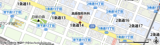 北海道旭川市１条通14丁目周辺の地図
