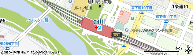 ＪＲ北海道　旭川駅列車・忘れ物に関する問合せ周辺の地図
