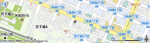 ホテルルートイン旭川駅前一条通周辺の地図