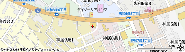 旭川トヨペット株式会社　神居店サービス工場周辺の地図