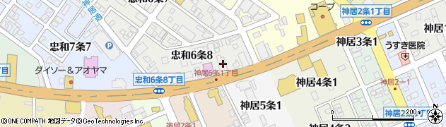 大黒屋書店旭川忠和店周辺の地図
