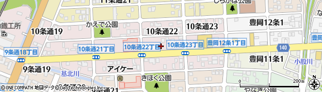 北海道旭川市１０条通22丁目周辺の地図