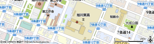 北海道旭川東高等学校周辺の地図