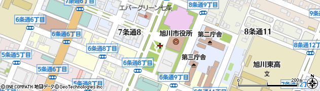 旭川市役所　教育委員会旭川市民文化会館周辺の地図
