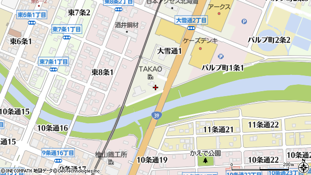 〒070-0010 北海道旭川市大雪通の地図