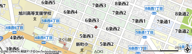 北海道旭川市６条西周辺の地図