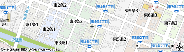 北海道エネルギー株式会社　道北支店旭川東４条ＳＳ周辺の地図