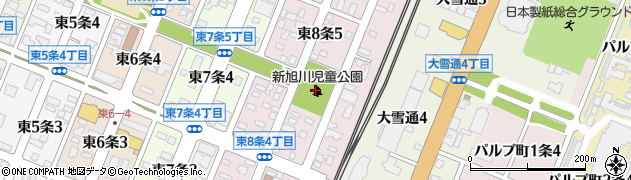 新旭川児童公園周辺の地図