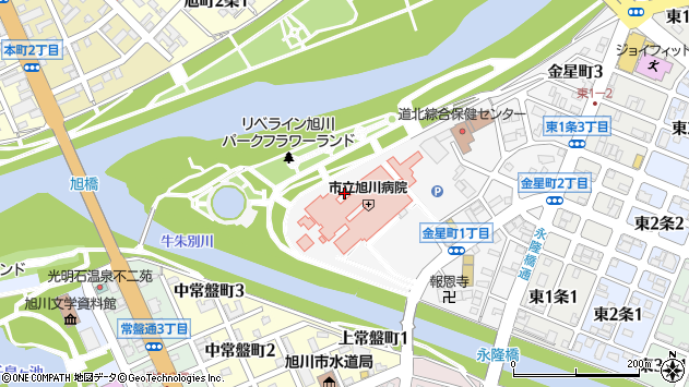 〒070-0029 北海道旭川市金星町の地図