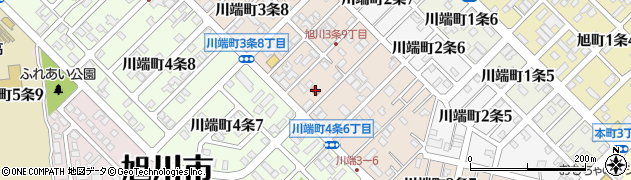 旭川川端郵便局周辺の地図
