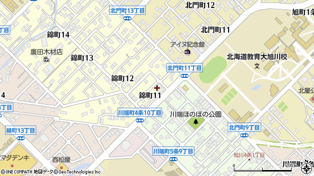 〒070-0824 北海道旭川市錦町の地図